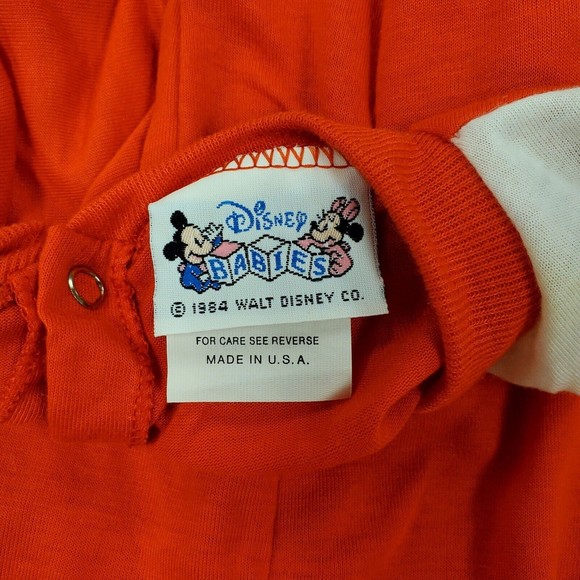Vintage Waly Disney Co. Mickey Mouse 1984 Snap Pajamas Toddler Size 9M US Made - Picture 10 of 11